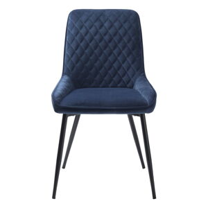 Modrá sametová jídelní židle Milton – Unique Furniture