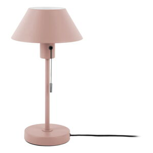 Světle růžová stolní lampa s kovovým stínidlem (výška 36 cm) Office Retro – Leitmotiv