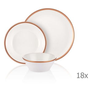 18dílný set porcelánového nádobí Mia Halos Bronze