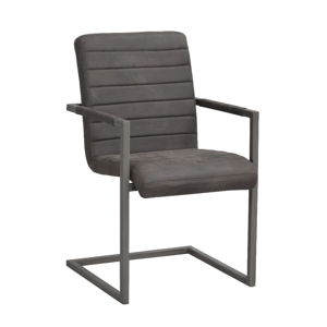 Tmavě hnědá židle s černým kovovým podnožím Rowico Clive