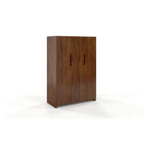 Hnědá šatní skříň z borovicového dřeva Skandica Bergman, 128 x 180 cm