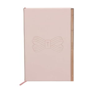 Růžový zápisník s detailem v růžovozlaté barvě Ted Baker Soft Touch, 192 stránek