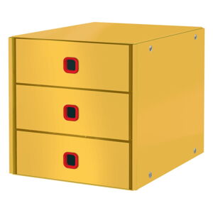 Žlutý zásuvkový box se 3 zásuvkami Leitz Cosy Click & Store