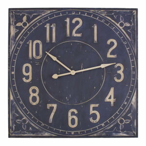 Modré nástěnné hodiny Antic Line Industrielle 99 x 99 cm