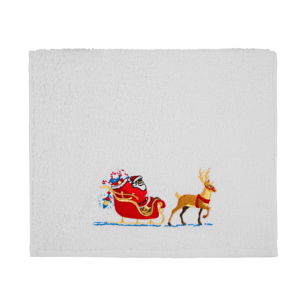 Osuška Christmas Sledge White, 30 x 50 cm