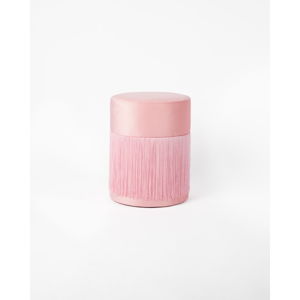 Růžový puf se sametovým potahem Velvet Atelier, ø 36 cm