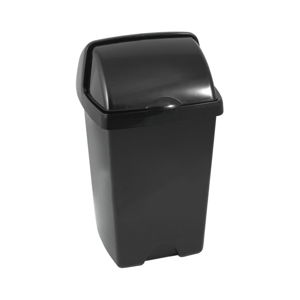 Větší černý odpadkový koš Addis Roll Top, 31 x 30 x 52,5 cm