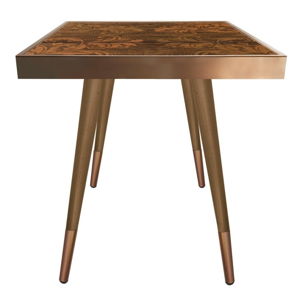 Příruční stolek Caresso Brown Marbling Square, 45 x 45 cm