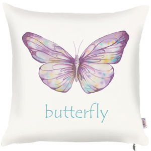 Povlak na polštář Apolena Violet Butterfly, 43 x 43 cm