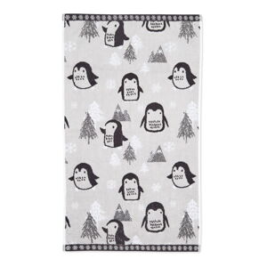 Světle šedá bavlněná osuška 70x120 cm Cosy Penguin – Catherine Lansfield