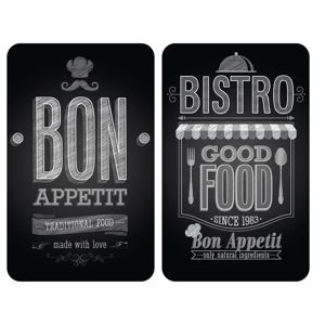 Sada 2 skleněných krytů na sporák Wenko Bon Appetit, 52 x 30 cm