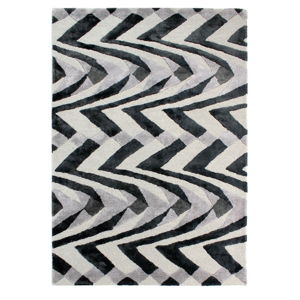 Černo-šedý ručně tkaný koberec Flair Rugs Jazz, 120 x 170 cm