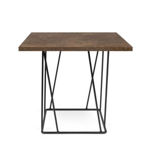 Hnědý konferenční stolek s černými nohami TemaHome Helix, 50 x 50 cm