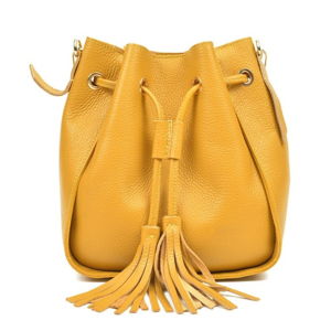 Žlutá kožená kabelka Carla Ferreri Jessie