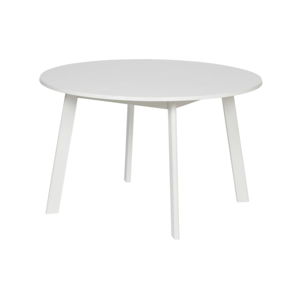 Bílý jídelní stůl z masivního jasanového dřeva WOOOD Camelot, ⌀ 120 cm