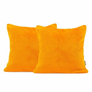 Sada 2 oranžových dekorativních polštářů z mikrovlákna DecoKing Henry, 45 x 45 cm