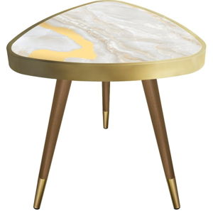 Příruční stolek Maresso Golden Marble Triangle, 45 x 45 cm