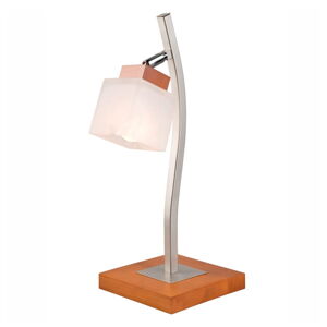 Hnědá stolní lampa se skleněným stínidlem, výška 45 cm Dana – LAMKUR