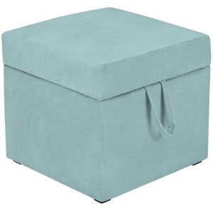 Světle modrá taburetka s úložným prostorem KICOTI Cube