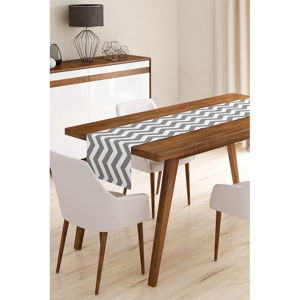 Běhoun na stůl z mikrovlákna Minimalist Cushion Covers Grey Stripes, 45 x 145 cm