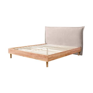 Béžová/přírodní dvoulůžková postel s roštem 160x200 cm Charlie – Bobochic Paris