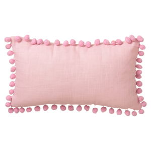 Růžový polštář Unimasa Pompon, 50 x 30 cm