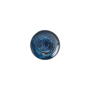 Modrý keramický talíř MIJ Copper Swirl, ø 17 cm