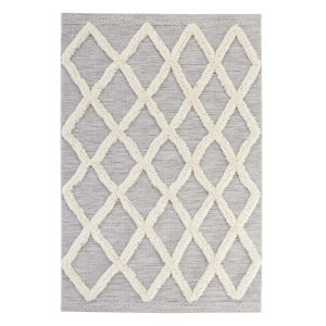 Šedý koberec Mint Rugs Handira Grid, 170 x 115 cm