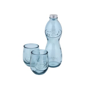 Set lahve na vodu a 2 sklenic z recyklovaného skla Ego Dekor Water