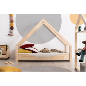 Domečková dětská postel z borovicového dřeva Adeko Loca Elin, 90 x 190 cm
