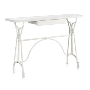Bílý kovový konzolový stůl se šuplíkem Geese Industrial Style