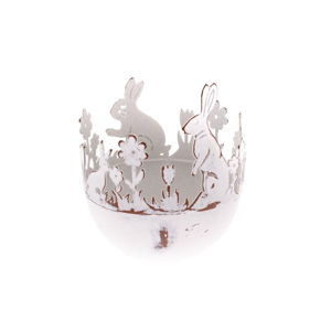 Kovový dekorativní držák na vajíčka s králíkem Dakls