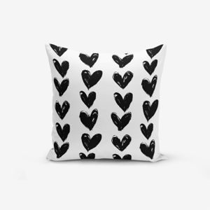 Povlak na polštář s příměsí bavlny Minimalist Cushion Covers Black Heart, 45 x 45 cm