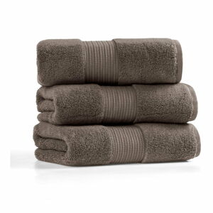 Sada 3 tmavě hnědých bavlněných ručníků Foutastic Chicago, 50 x 90 cm
