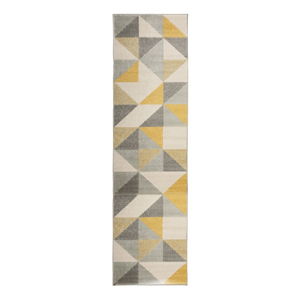 Šedo-žlutý koberec Flair Rugs Urban Triangle, 60 x 220 cm