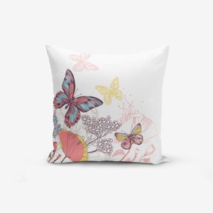 Povlak na polštář s příměsí bavlny Minimalist Cushion Covers Special Design Colorful Butterfly, 45 x 45 cm
