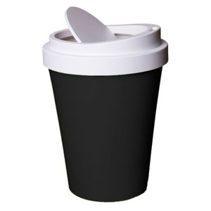 Černo-bílý odpadková koš Qualy&CO Coffee Bin