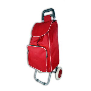 Červený nákupní košík na kolečkách s termo kapsou JOCCA