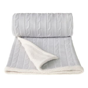 Šedá pletená dětská deka s podílem bavlny T-TOMI Winter, 80 x 100 cm