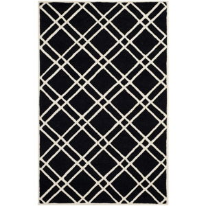 Vlněný koberec Safavieh Mati Black, 182 x 121 cm