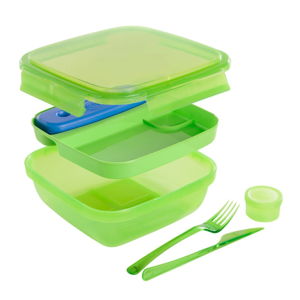 Zelený obědový box s příborem a chladičem Snips Lunch, 1,5 l