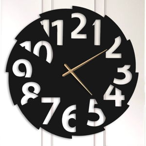 Černé nástěnné hodiny Elmer