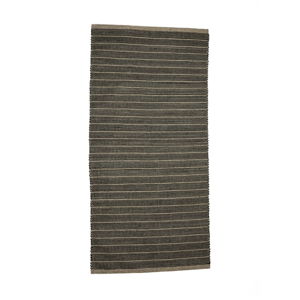 Tmavě hnědý koberec z recyklované gumy Simla Rubber, 140 x 70 cm