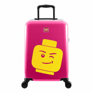 Růžový kufr na kolečkách LEGO® Luggage Minifigure Head 20"
