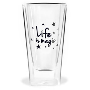 Dvoustěnná sklenice Vialli Design Life Is Magic, 300 ml