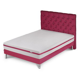 Růžová postel s matrací Stella Cadente Pluton Forme, 190 x 200  cm