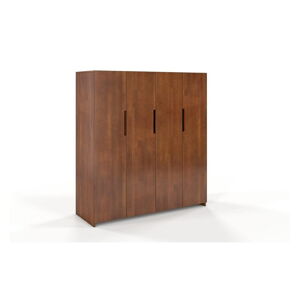 Hnědá šatní skříň z bukového dřeva Skandica Bergman, 170 x 180 cm