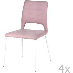 Sada 4 růžových jídelních židlí sømcasa Lena