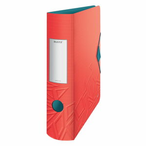 Červený mobilní pořadač Leitz, šířka 82 mm