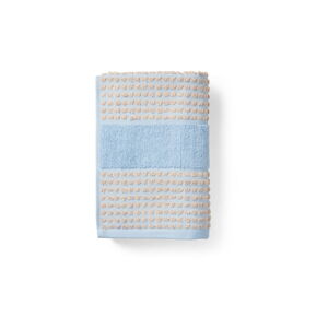 Světle modro-béžový ručník z bio bavlny 50x100 cm Check – JUNA